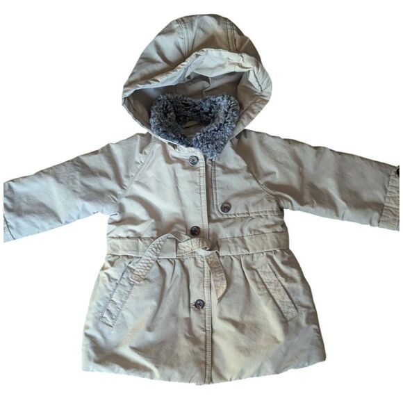 MANGO Kids Baby Faux Fur-Lined Trench Coat - 12-18 Months - Picture 1 of 4